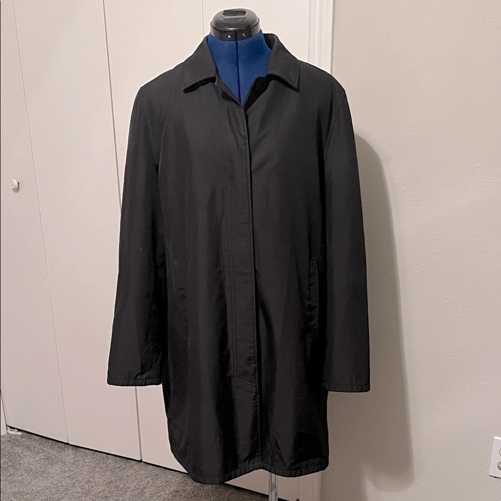 Old Navy Women's Black Medium Length Trench Coat Jacket Size XL - Picture 2 of 10